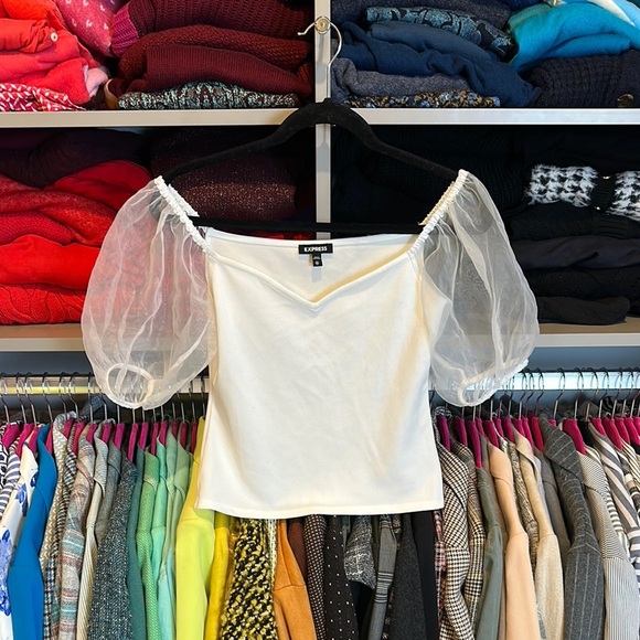 Express white sweetheart neckline top size XS - Picture 1 of 3